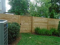 <b>6 foot high Horizontal Cedar board fence with matching walk gate</b>